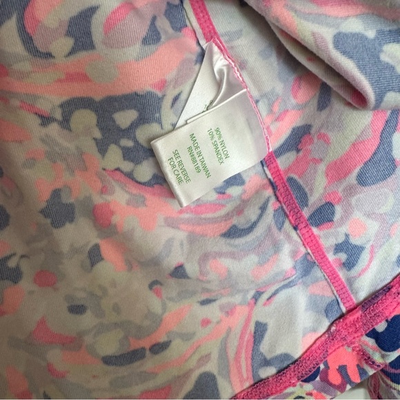 Lilly Pulitzer Weekender Half Zip La Playa Medium Green Blue Pink Luxletic - Picture 5 of 6